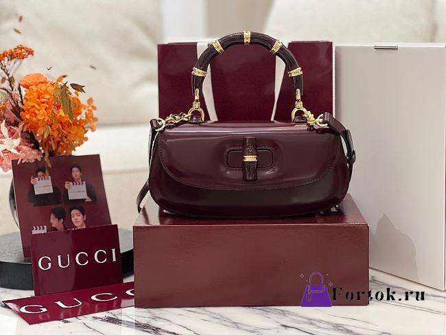 Fortok Gucci Bamboo Diva Burgundy 26.5 × 13 × 8 cm - 1