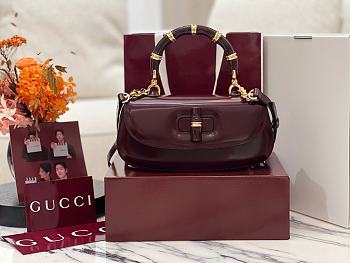 Fortok Gucci Bamboo Diva Burgundy 26.5 × 13 × 8 cm