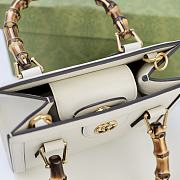 Fortok Gucci Diana Tote Bag Bamboo Handle White 20 × 16 × 10 cm - 6