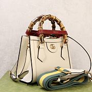 Fortok Gucci Diana Tote Bag Bamboo Handle White 20 × 16 × 10 cm - 3