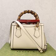Fortok Gucci Diana Tote Bag Bamboo Handle White 20 × 16 × 10 cm - 2