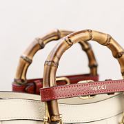 Fortok Gucci Diana Tote Bag Bamboo Handle White 27 × 24 × 11 cm - 2