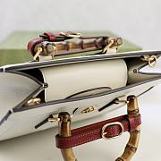 Fortok Gucci Diana Tote Bag Bamboo Handle White 27 × 24 × 11 cm - 3