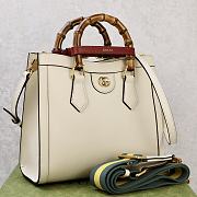 Fortok Gucci Diana Tote Bag Bamboo Handle White 27 × 24 × 11 cm - 5
