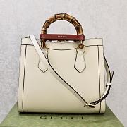 Fortok Gucci Diana Tote Bag Bamboo Handle White 27 × 24 × 11 cm - 6