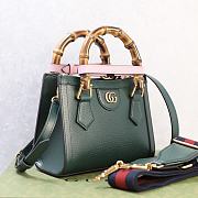 Fortok Gucci Diana Tote Bag Bamboo Handle Green 20 × 16 × 10 cm - 2