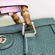 Fortok Gucci Diana Tote Bag Bamboo Handle Green 27 × 24 × 11 cm - 5