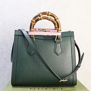 Fortok Gucci Diana Tote Bag Bamboo Handle Green 27 × 24 × 11 cm - 2