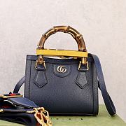 Fortok Gucci Diana Tote Bag Bamboo Handle Blue 20 × 16 × 10 cm - 1