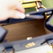 Fortok Gucci Diana Tote Bag Bamboo Handle Blue 20 × 16 × 10 cm - 6