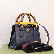 Fortok Gucci Diana Tote Bag Bamboo Handle Blue 20 × 16 × 10 cm - 4