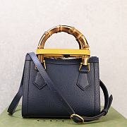 Fortok Gucci Diana Tote Bag Bamboo Handle Blue 20 × 16 × 10 cm - 3