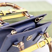 Fortok Gucci Diana Tote Bag Bamboo Handle Blue 20 × 16 × 10 cm - 2
