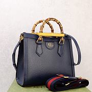 Fortok Gucci Diana Tote Bag Bamboo Handle Blue 27 × 24 × 11 cm - 4