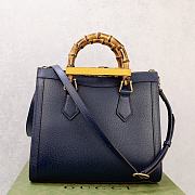 Fortok Gucci Diana Tote Bag Bamboo Handle Blue 27 × 24 × 11 cm - 3