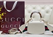 Fortok Gucci Bamboo 1947 Top Handle White 17 × 12 × 7.5 cm - 6