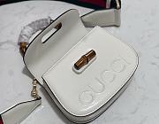 Fortok Gucci Bamboo 1947 Top Handle White 17 × 12 × 7.5 cm - 5