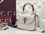 Fortok Gucci Bamboo 1947 Top Handle White 17 × 12 × 7.5 cm - 4