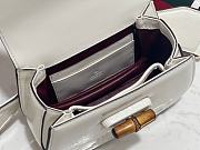 Fortok Gucci Bamboo 1947 Top Handle White 17 × 12 × 7.5 cm - 2