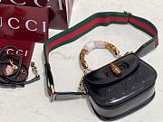 Fortok Gucci Bamboo 1947 Top Handle Black 17 × 12 × 7.5 cm  - 6
