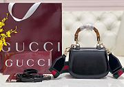 Fortok Gucci Bamboo 1947 Top Handle Black 17 × 12 × 7.5 cm  - 4