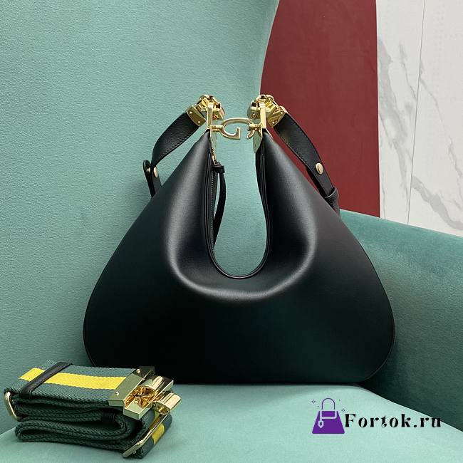Fortok Gucci Attache large shoulder bag G hook closure Black 35×4.5×30cm - 1