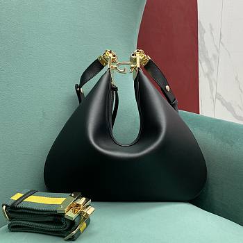 Fortok Gucci Attache large shoulder bag G hook closure Black 35×4.5×30cm