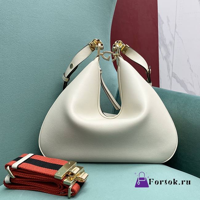 Fortok Gucci Attache large shoulder bag G hook closure White 35×4.5×30cm - 1