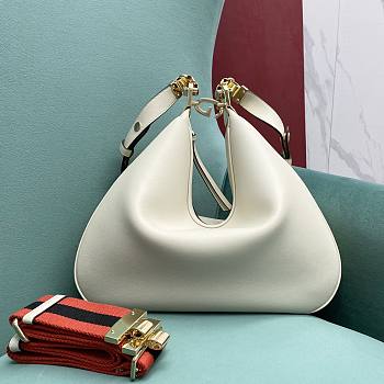 Fortok Gucci Attache large shoulder bag G hook closure White 35×4.5×30cm