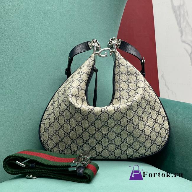 Fortok Gucci Attache large shoulder bag G hook closure Ophidia Black 35×4.5×30cm - 1