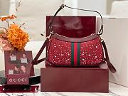 Fortok Gucci Ophidia small shoulder bag red crystal GG 26*15*6.5cm - 3