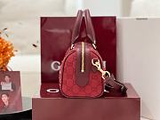 Fortok Gucci Ophidia crystals small boston bag Red Crystal GG 21*13*11cm - 2