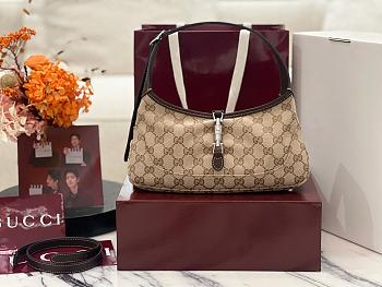 Fortok Gucci Jackie 1961 Ophidia Brown Soft Canvas 27*13*3.5cm
