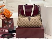 Fortok Gucci Jackie 1961 Ophidia Brown Soft Canvas 27*13*3.5cm - 3