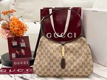 Fortok Gucci Jackie 1961 Ophidia  Brown Soft Canvas 33*23*10cm