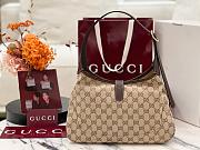 Fortok Gucci Jackie 1961 Ophidia  Brown Soft Canvas 33*23*10cm - 3