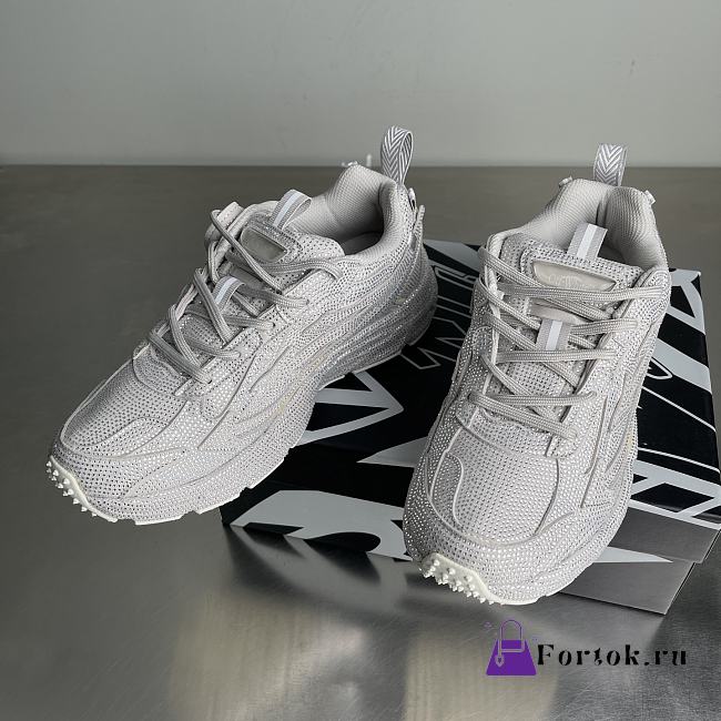 Fortok Off-White Be Right Back crystal-textured sneakers White - 1