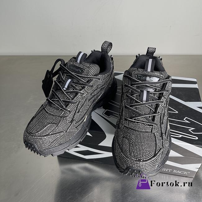 Fortok Off-White Be Right Back crystal-textured sneakers Black - 1