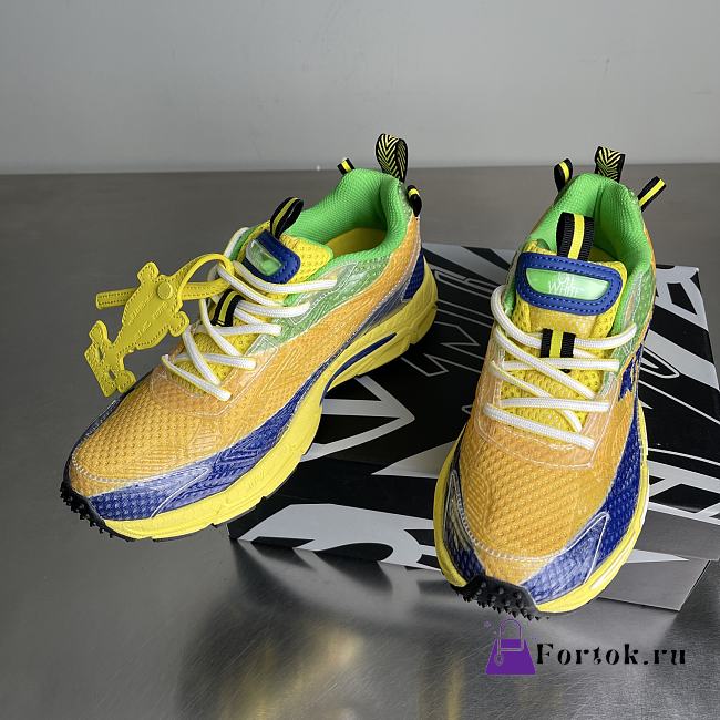 Fortok Off-White Be Right Back Formula 1 Yellow Blue Sneakers - 1