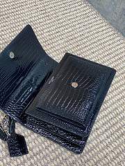 Fortok Saint Laurent Medium Sunset Crocodile Patent Leather Black 22x16x8cm - 3