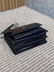 Fortok Saint Laurent Medium Sunset Crocodile Patent Leather Black 22x16x8cm - 2