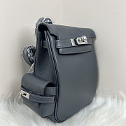 Fortok Hermès Kelly Jump backpack Dusty Blue Silver Hardware 15x6x17cm - 6