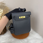 Fortok Hermès Kelly Jump backpack Dusty Blue Gold Hardware 15x6x17cm - 6