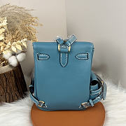 Fortok Hermès Kelly Jump backpack Denim Blue Gold Hardware 15x6x17cm - 4