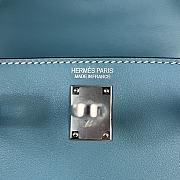 Fortok Hermès Kelly Jump backpack Denim Blue Silver Hardware 15x6x17cm - 6