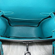 Fortok Hermès Kelly Jump backpack Verona Blue Silver Hardware 15x6x17cm - 5