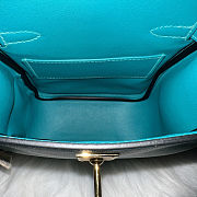 Fortok Hermès Kelly Jump backpack Verona Blue Gold Hardware 15x6x17cm - 3