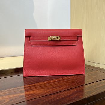 Fortok Hermès Kelly Danse II bag Bright Red Gold Hardware 22cm