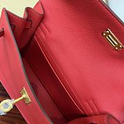 Fortok Hermès Kelly Danse II bag Bright Red Gold Hardware 22cm - 4