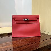 Fortok Hermès Kelly Danse II bag Bright Red Silver Hardware 22cm - 1